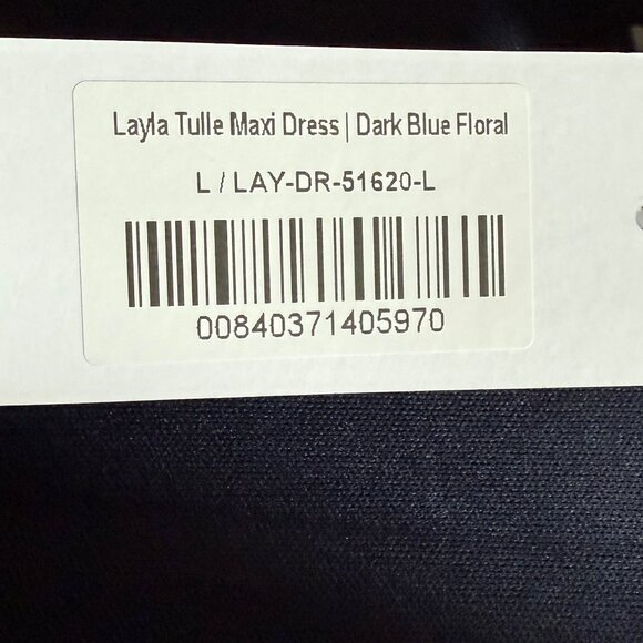 Baltic Born Layla Tulle Maxi Dress - Dark Blue Floral - L - NWT - Picture 5 of 6